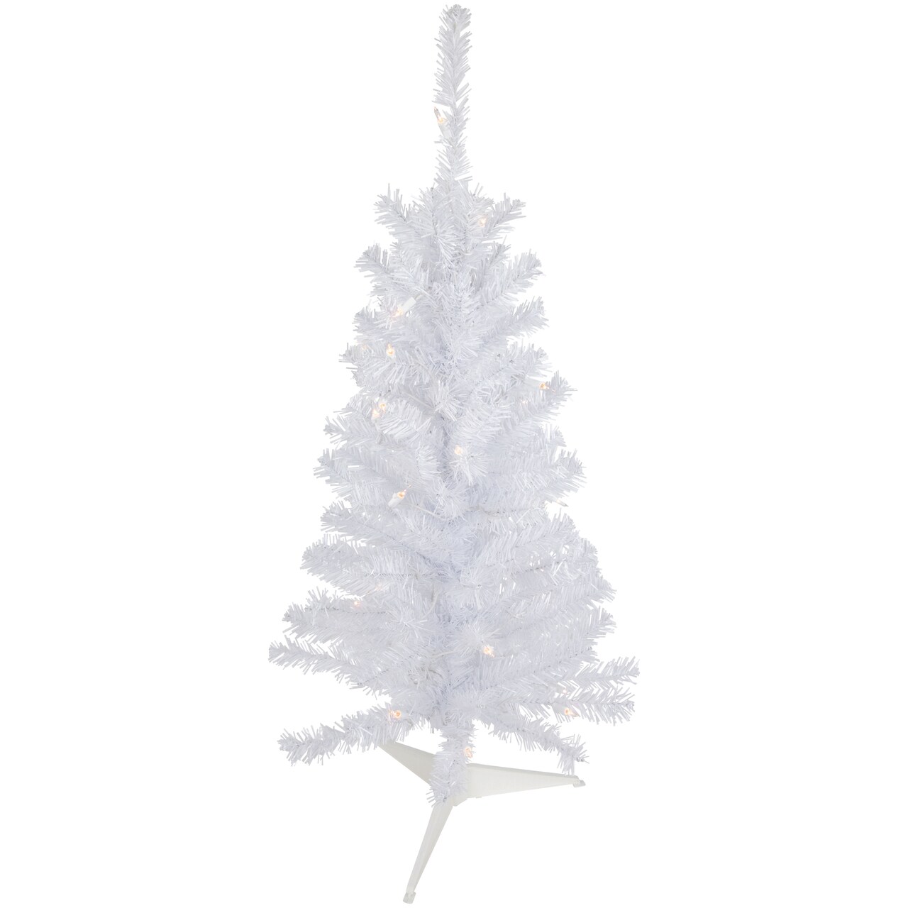 Northlight 3&#x27; Pre-Lit Woodbury White Pine Slim Artificial Christmas Tree, Clear Lights
